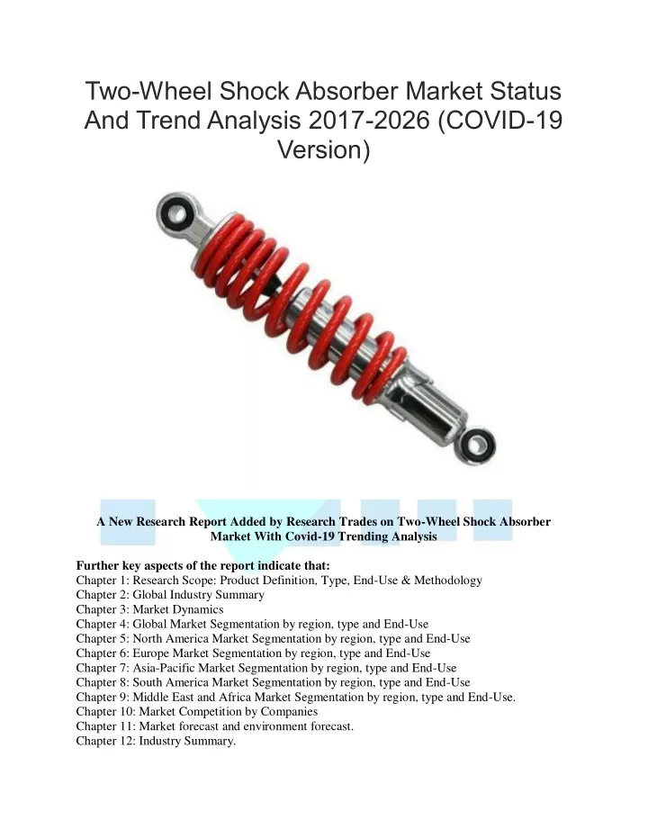 two wheel shock absorber market status and trend