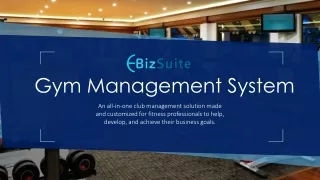 eBizSuite Fitness Management Software india