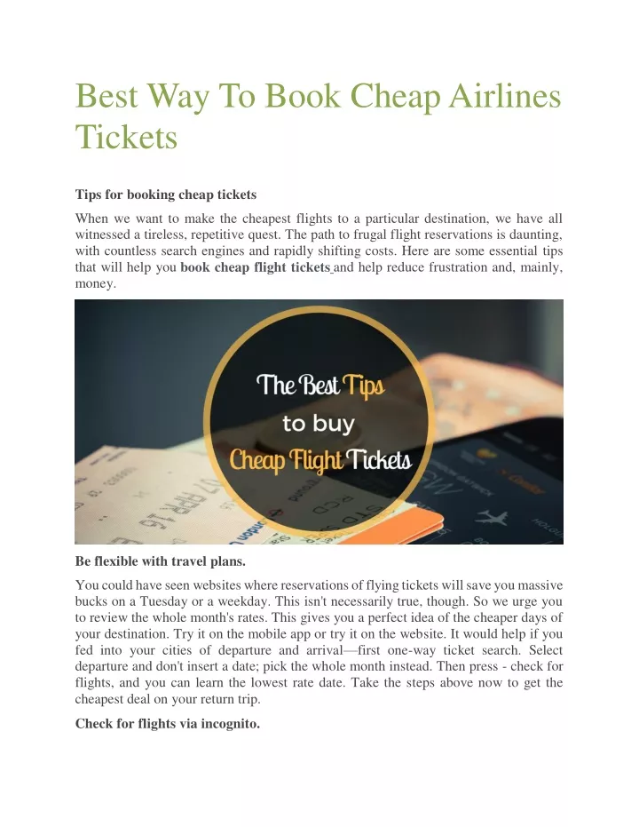 best way to book cheap airlines tickets