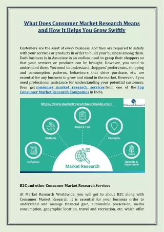 what does consumer market research means