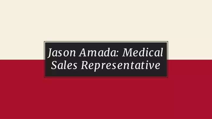 jason amada medical sales representative