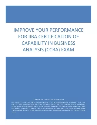 improve your performance for iiba certification