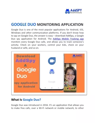 Download AddSpy, a Google Duo spy application for Android.
