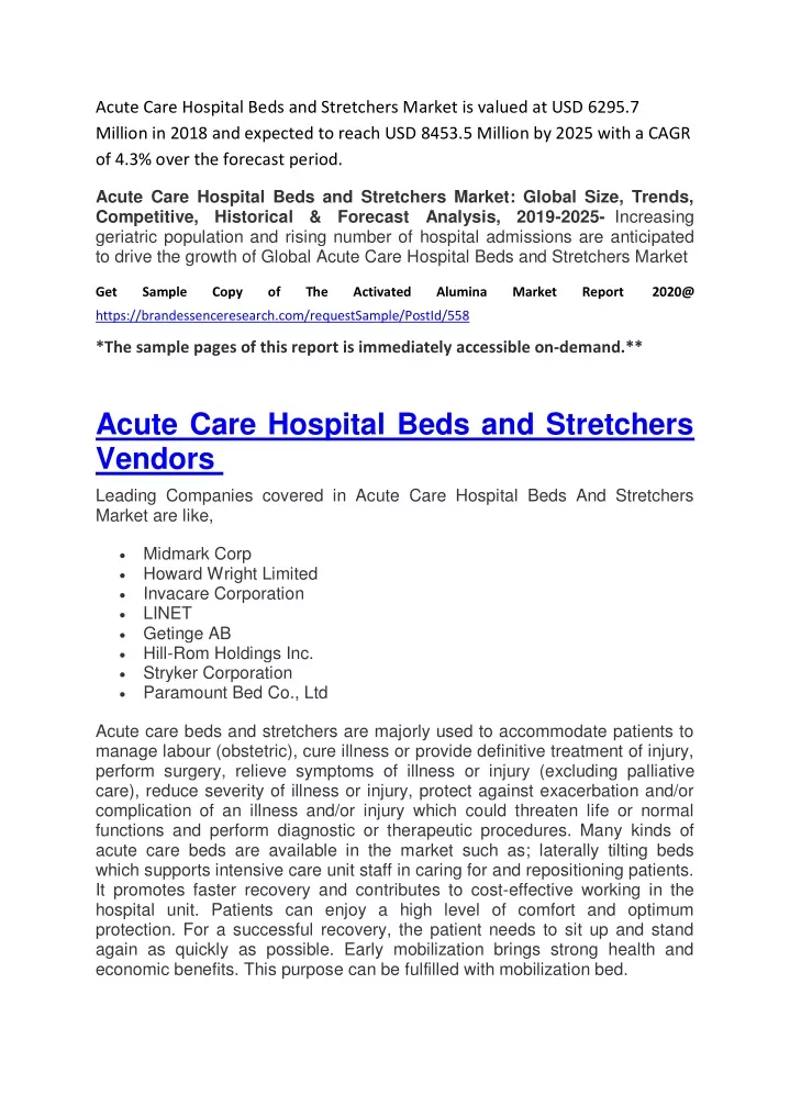 acute care hospital beds and stretchers market