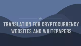 Translation for Cryptocurrency Websites and Whitepapers