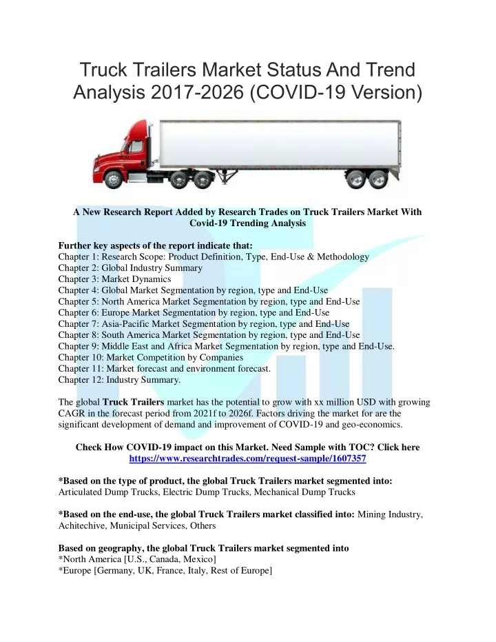 truck trailers market status and trend analysis