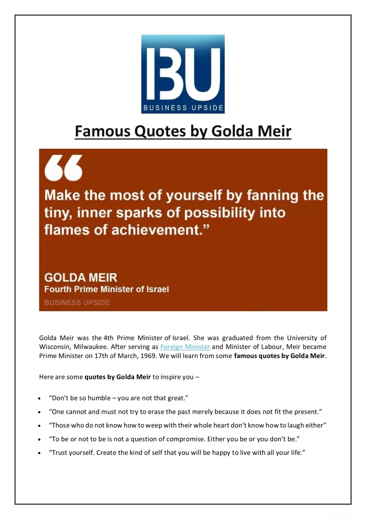 famous quotes by golda meir