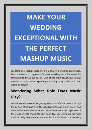 make your wedding exceptional with the perfect