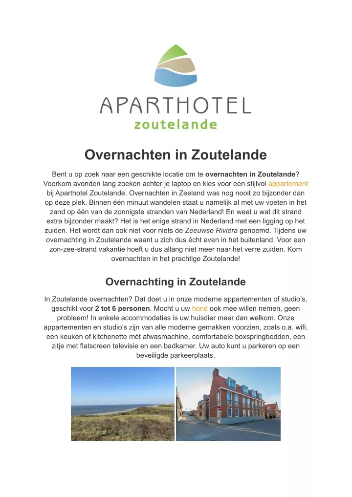 overnachten in zoutelande