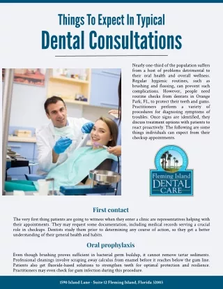 Things To Expect In Dental Consultations