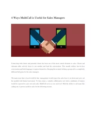 4 ways multicall is useful for sales managers