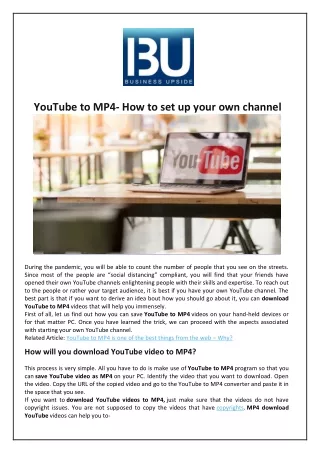 youtube to mp4 how to set up your own channel