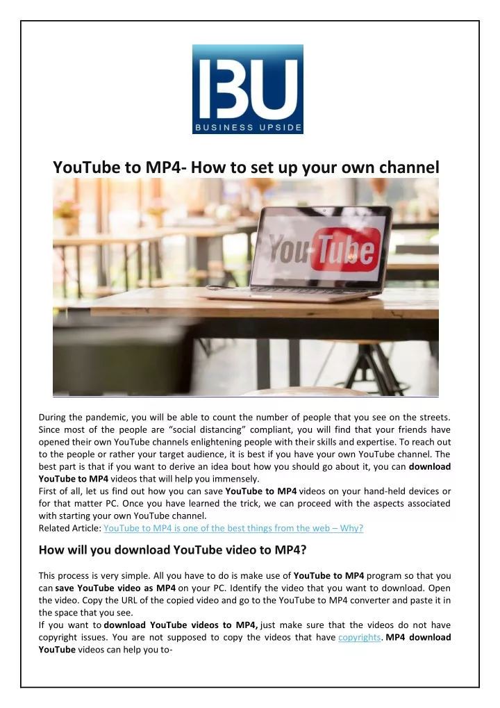 youtube to mp4 how to set up your own channel