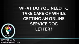 what do you need to take care of while getting an online service dog letter