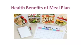 Health Benefits of Meal Plan