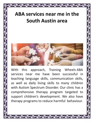 ABA services near me in the South Austin area