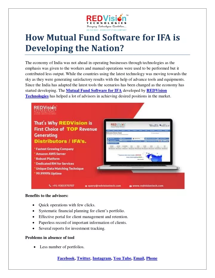 how mutual fund software for ifa is developing