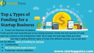 Top 4 Types of Funding for a Startup Business