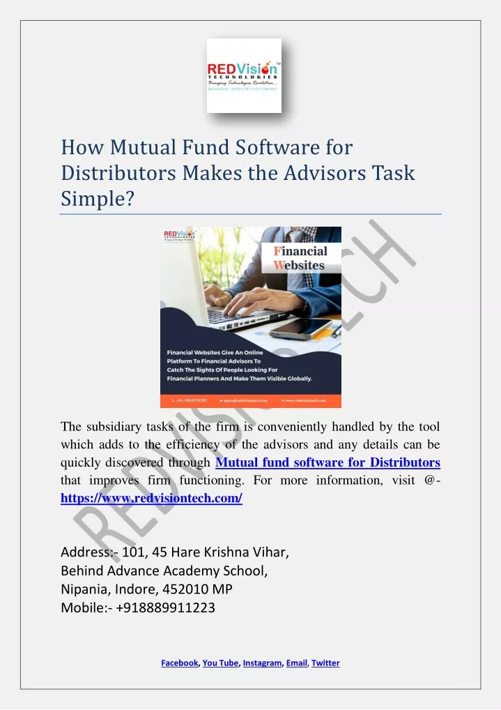 how mutual fund software for distributors makes