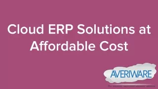 cloud erp solutions at affordable cost