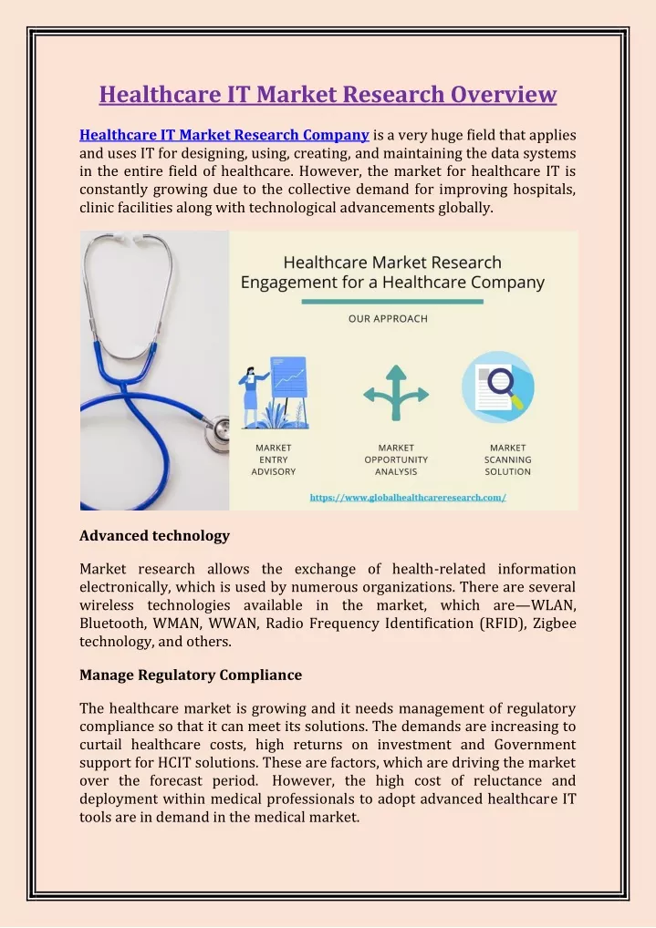 healthcare it market research overview