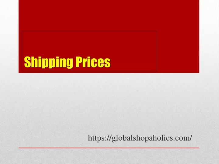 shipping prices