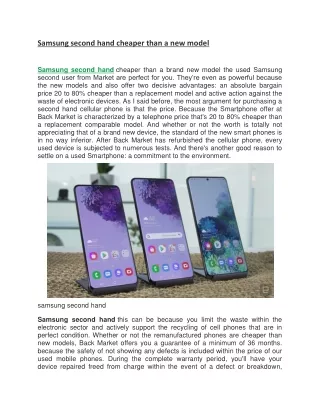 samsung second hand cheaper than a new model