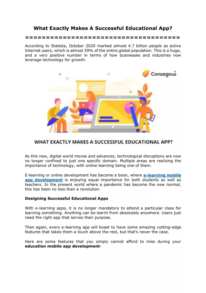 what exactly makes a successful educational app