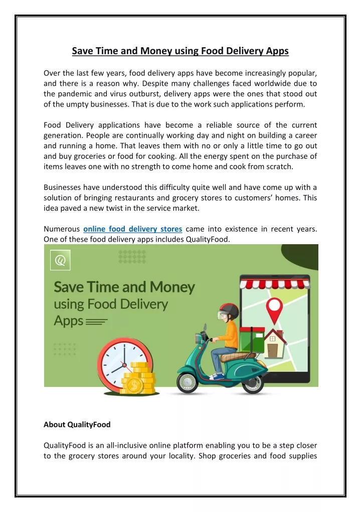 save time and money using food delivery apps