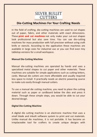 die cutting machines for your crafting needs