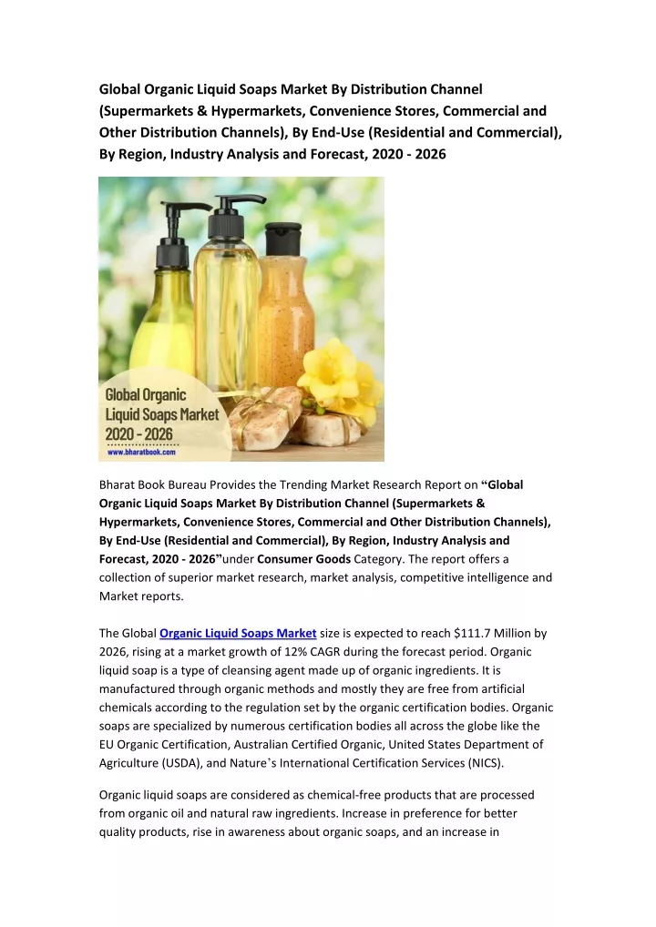 global organic liquid soaps market