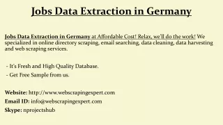 jobs data extraction in germany