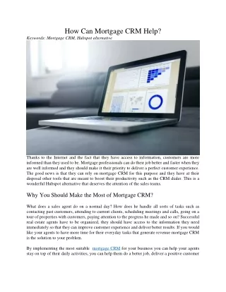 how can mortgage crm help keywords mortgage