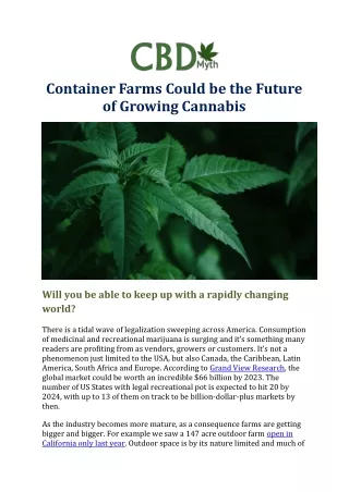 Container Farms Could be the Future of Growing Cannabis