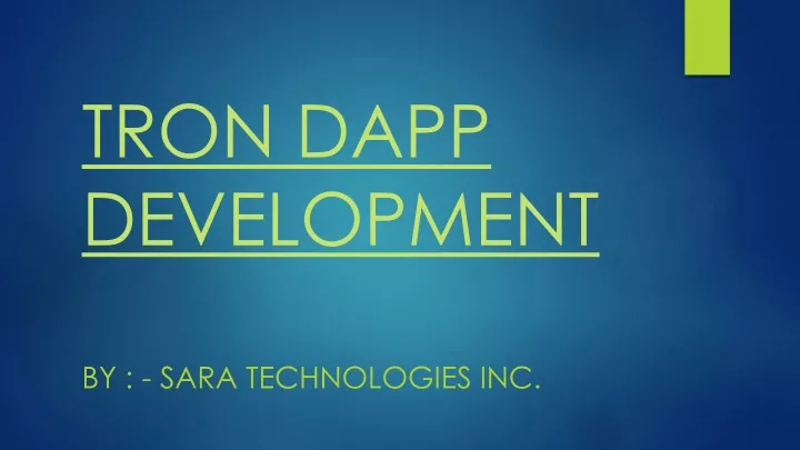 tron dapp development