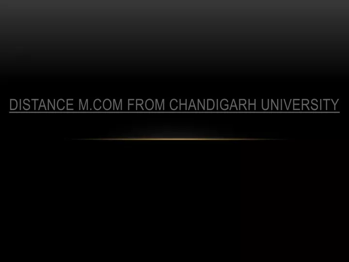 distance m com from chandigarh university