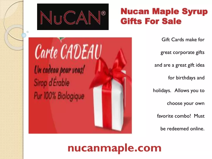 nucan maple syrup gifts for sale