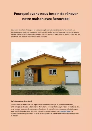 Pourquoi avons-nous besoin de rénover notre maison avec Renovabel - PDF