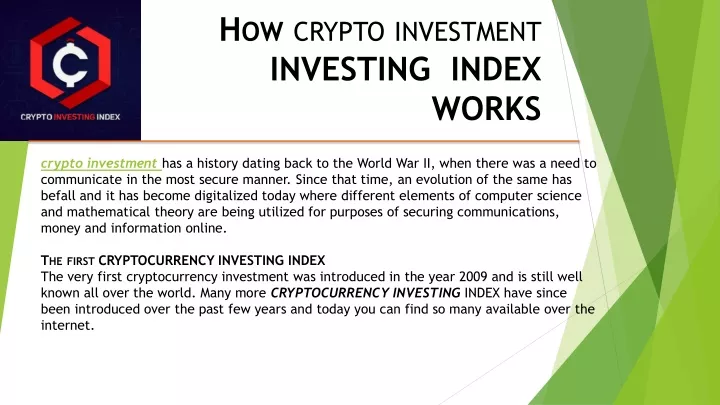 h ow crypto investment investing index