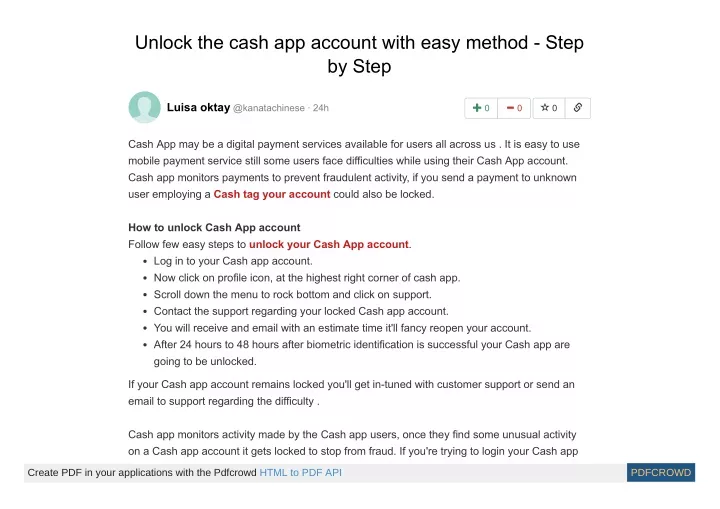 unlock the cash app account with easy method step