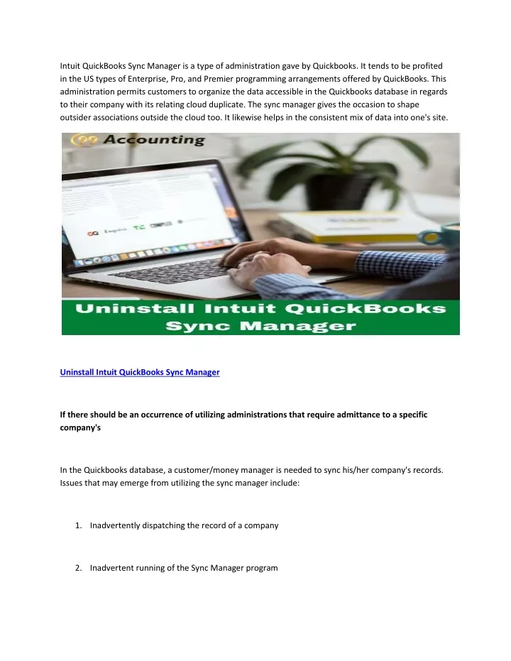 intuit quickbooks sync manager is a type