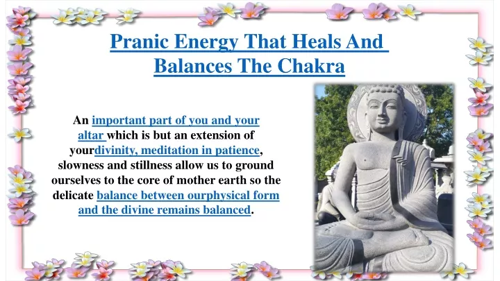 pranic energy that heals and balances the chakra