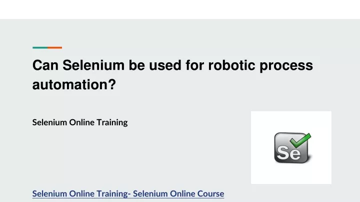 can selenium be used for robotic process automation