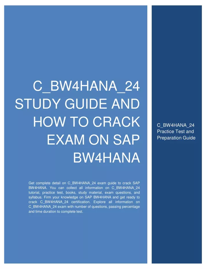 c bw4hana 24 study guide and how to crack exam