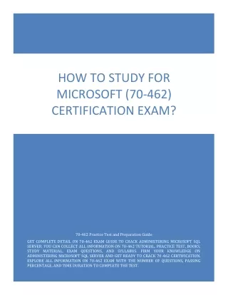 how to study for microsoft 70 462 certification