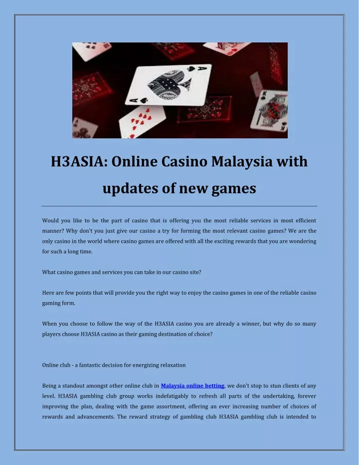 h3asia online casino malaysia with