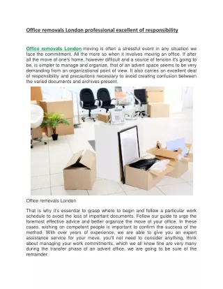 office removals london professional excellent