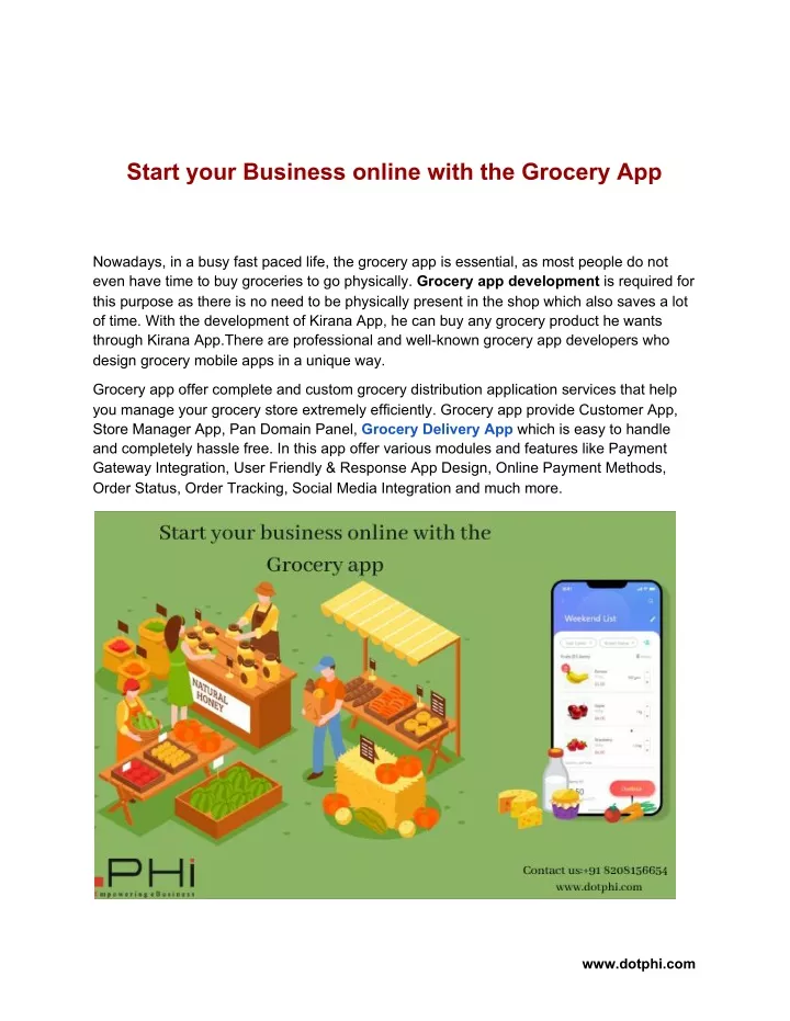 start your business online with the grocery app