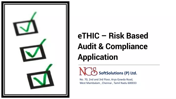 ethic risk based audit compliance application