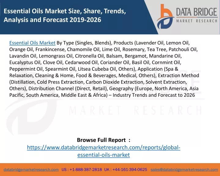 essential oils market size share trends analysis